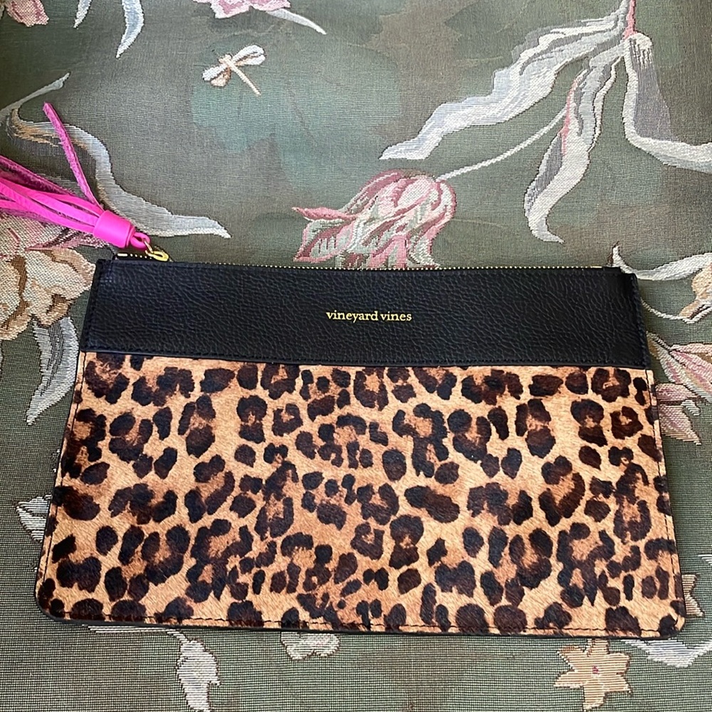Vineyard Vines leopard print clutch